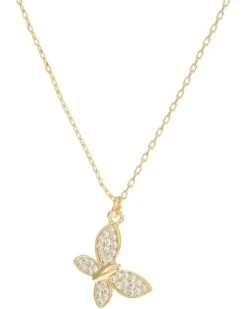 Kate Spade New York Pave Butterfly Pendant | Necklaces