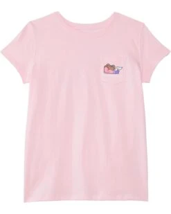 Vineyard Vines Kids Girls Cheerleader Whale Short Sleeve Tee (Toddler/Little Kid/Big Kid) | Shirts & Tops