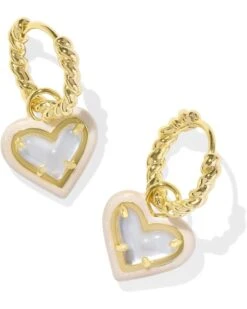 Kendra Scott Ari Heart Enamel Frame Huggie Earrings