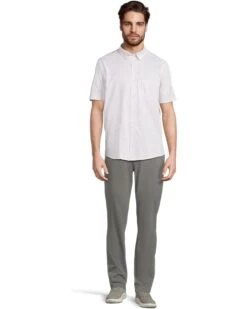 Johnston & Murphy Short Sleeve XC Flex Birdseye Mini Dot Print Button Front Shirt | Shirts & Tops -Shoe Vogue Shop 6151QZaKB2L. AC SR736920