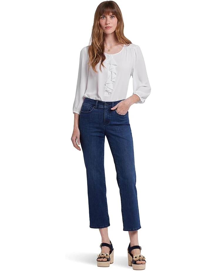 NYDJ Petite Marilyn Straight Ankle Jeans in Ibiza Blues 3 NYDJ Petite Marilyn Straight Ankle Jeans in Ibiza Blues