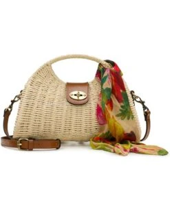 Patricia Nash Sarakino Woven Top-Handle w/ Spring Multi Scarf | Handbags