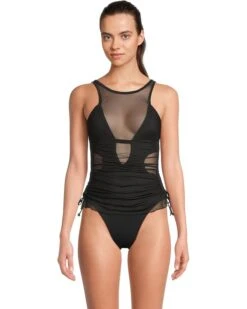 BECCA Muse Macie High Neck Mesh Overlay One Piece | Swimwear 11 BECCA Muse Macie High Neck Mesh Overlay One Piece | Swimwear -Shoe Vogue Shop 61DMMOmrIOL. AC SR736920