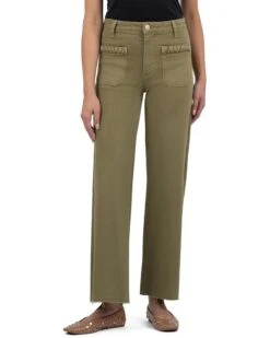 KUT from the Kloth MEG HIGH RISE WIDE LEG -FRONT PATCH POCKETS WITH BRAID | Jeans