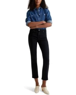 AG Jeans Mari Mid Rise Slim Straight Crop Jeans in Sulfur Black 13 AG Jeans Mari Mid Rise Slim Straight Crop Jeans in Sulfur Black -Shoe Vogue Shop 61GFhM24DHL. AC SR736920