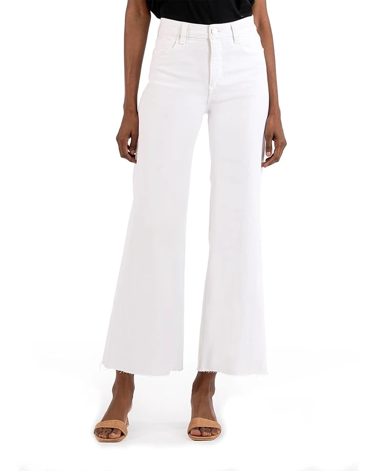 KUT from the Kloth Petite Meg High-Rise Fab AB Wide Leg Raw Hem in Optic White | Jeans 3 KUT from the Kloth Petite Meg High-Rise Fab AB Wide Leg Raw Hem in Optic White | Jeans