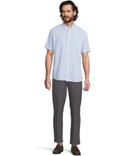 Johnston & Murphy Short Sleeve Illusion Print Linen Shirt | Shirts & Tops -Shoe Vogue Shop 61IIRZRn0sL. AC SR736920