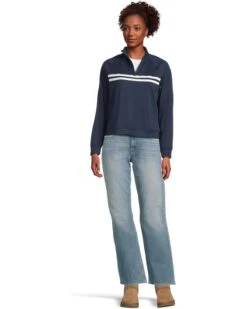 Barefoot Dreams Malibu Collection® 1/2 Zip Pullover W/ Stripes | Sweaters -Shoe Vogue Shop 61Iw181tM9L. AC SR736920