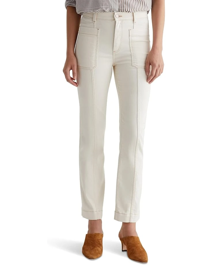 AG Jeans Lila Utility Mid-Rise Straight Jeans in White Oat 3 AG Jeans Lila Utility Mid-Rise Straight Jeans in White Oat