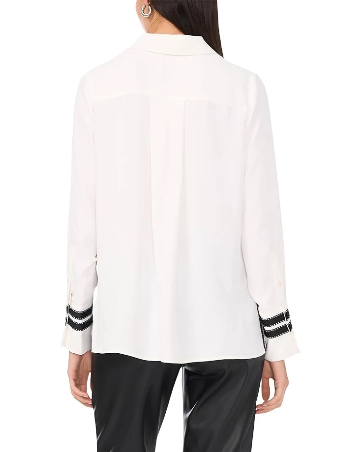 Vince Camuto Collar Shirt With Contrast Stitching Trim On Cuffs | Shirts & Tops 4 Vince Camuto Collar Shirt With Contrast Stitching Trim On Cuffs | Shirts & Tops - Image 2