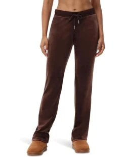 Juicy Couture Rib Waist Velour Pants with Drawcord