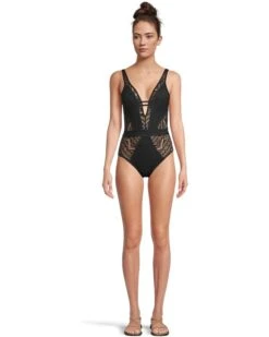 BECCA Color Play Crochet Plunge One Piece | Swimwear -Shoe Vogue Shop 61PVuPoxXVL. AC SR736920