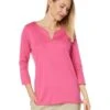 L.L.Bean Pima Tops Split-Neck Tunic 3/4 Sleeve | Shirts & Tops -Shoe Vogue Shop 61QRGNLAxNL. AC SR736920