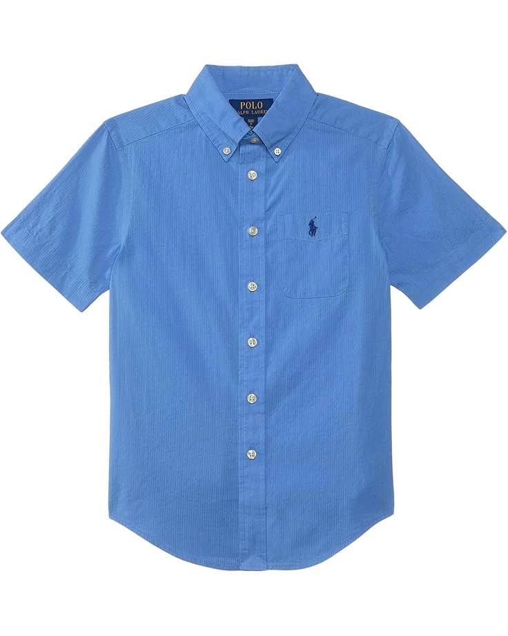 Polo Ralph Lauren Kids Cotton Seersucker Short-Sleeve Shirt (Toddler/Little Kid) | Shirts & Tops 5 Polo Ralph Lauren Kids Cotton Seersucker Short-Sleeve Shirt (Toddler/Little Kid) | Shirts & Tops - Image 3