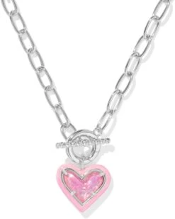 Kendra Scott Ari Heart Enamel Frame Link And Chain Necklace | Necklaces