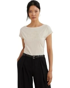 Lauren Ralph Lauren Embroidered Jersey Tee | Shirts & Tops