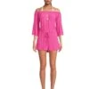 BECCA Breezy Basics Off The Shoulder Romper Cover-Up | Swimwear