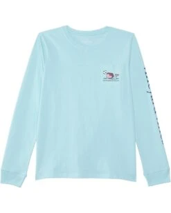 Vineyard Vines Kids Girls Soccer Whale Long Sleeve Tee (Toddler/Little Kid/Big Kid) | Shirts & Tops
