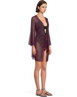 BECCA Muse Stretch Mesh Tie Front Cover-Up | Swimwear -Shoe Vogue Shop 61aO8 nvjpL. AC SR736920