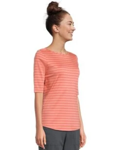 L.L.Bean Pima Cotton Tee Boatneck Elbow Sleeve Stripe | Shirts & Tops -Shoe Vogue Shop 61hNMR186wL. AC SR736920