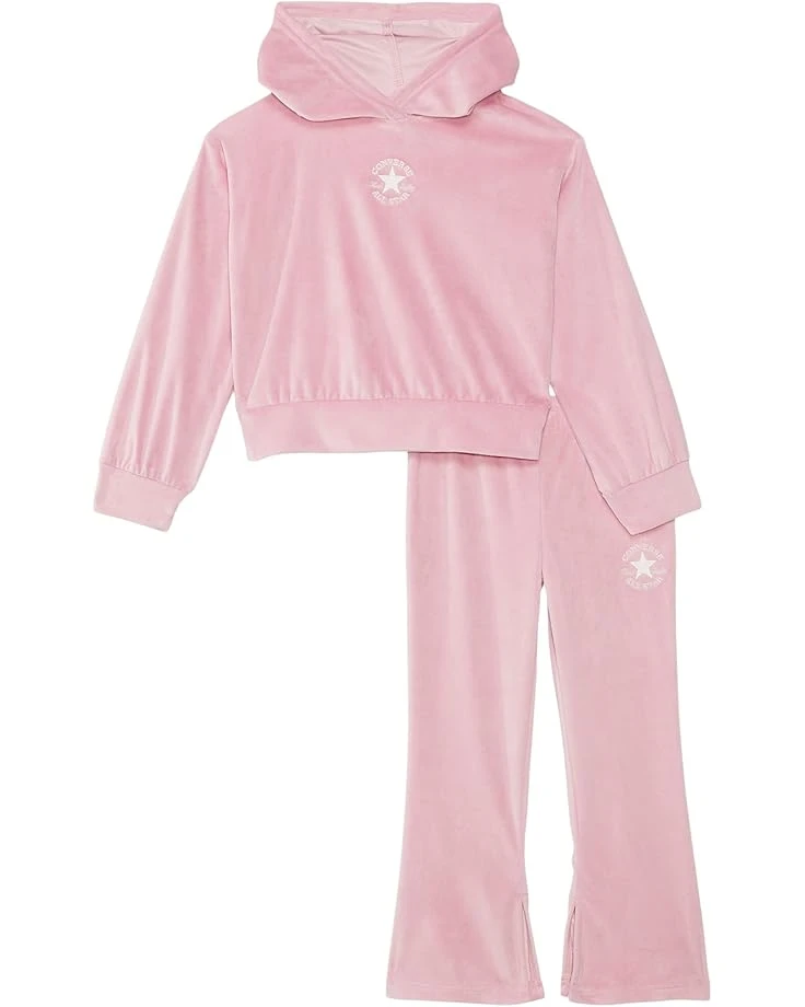 Converse Kids Velour Pullover Hoodie & Flare Legging Set (Little Kid) | Kids' Sets 5 Converse Kids Velour Pullover Hoodie & Flare Legging Set (Little Kid) | Kids' Sets - Image 3