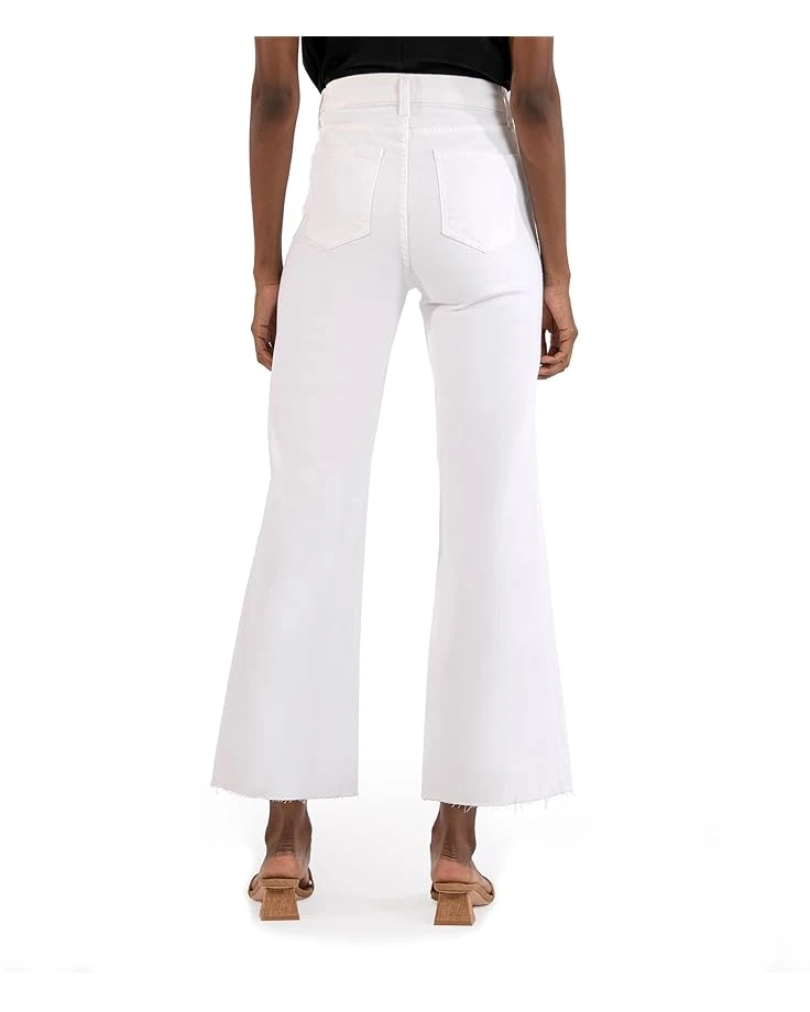 KUT from the Kloth Petite Meg High-Rise Fab AB Wide Leg Raw Hem in Optic White | Jeans 5 KUT from the Kloth Petite Meg High-Rise Fab AB Wide Leg Raw Hem in Optic White | Jeans - Image 3