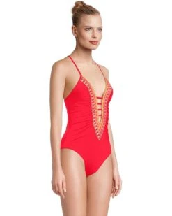 BECCA Fiesta Clare Plunge One Piece | Swimwear -Shoe Vogue Shop 61ojBAuJRmL. AC SR736920