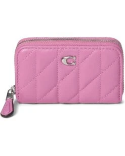 COACH Small Zip Around Card Case with Pillow Quilting | Wallets