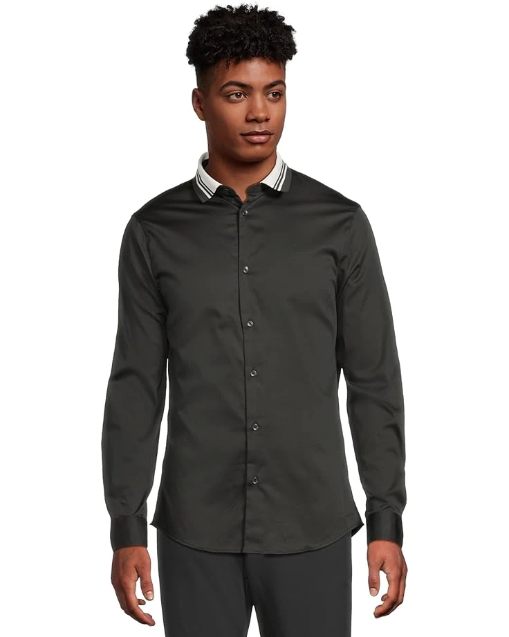 Armani Exchange Stretch Cotton Satin Long Sleeve Shirt | Shirts & Tops 3 Armani Exchange Stretch Cotton Satin Long Sleeve Shirt | Shirts & Tops