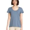 L.L.Bean Soft Stretch Supima Scoop Neck Short-Sleeve Tee | Shirts & Tops 2 L.L.Bean Soft Stretch Supima Scoop Neck Short-Sleeve Tee | Shirts & Tops -Shoe Vogue Shop 71 MN4Z79BL. AC SR736920