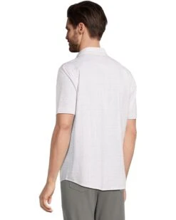 Johnston & Murphy Short Sleeve XC Flex Birdseye Mini Dot Print Button Front Shirt | Shirts & Tops -Shoe Vogue Shop 7100kClo KL. AC SR736920