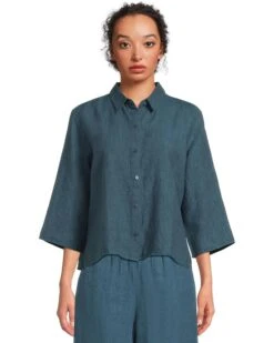 Eileen Fisher Classic Collar Shirt | Shirts & Tops -Shoe Vogue Shop 711TAhr5r8L. AC SR736920