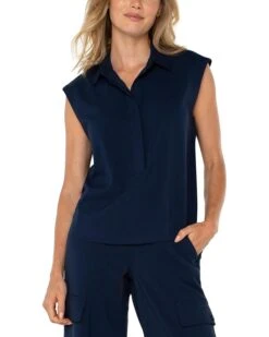 Liverpool Los Angeles Sleeveless Cropped Shirt With Elastic at Waist | Shirts & Tops 7 Liverpool Los Angeles Sleeveless Cropped Shirt With Elastic at Waist | Shirts & Tops -Shoe Vogue Shop 712K1e25EL. AC SR736920