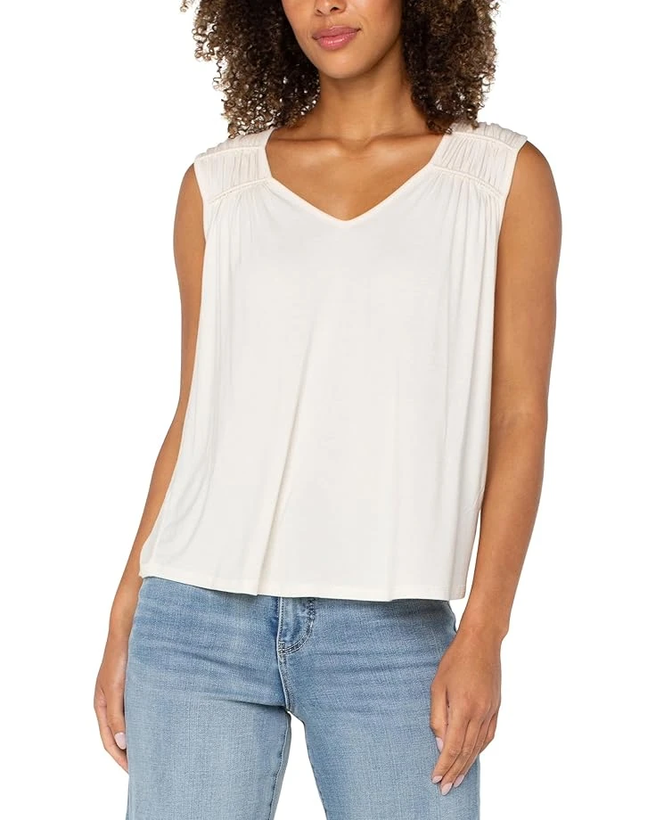 Liverpool Los Angeles Sleeveless Shirred Detail Knit Top | Shirts & Tops 3 Liverpool Los Angeles Sleeveless Shirred Detail Knit Top | Shirts & Tops