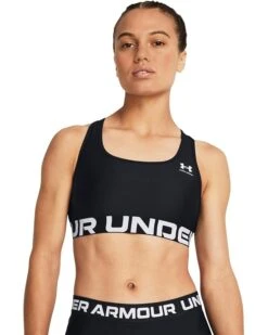 Under Armour HeatGear Authentics Mid Impact Branded Sports Bra | Underwear & Intimates