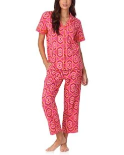 Bedhead PJs Short Sleeve Cotton Knit Cropped Pajama Set | Sleepwear -Shoe Vogue Shop 717lkf7E9fL. AC SR736920