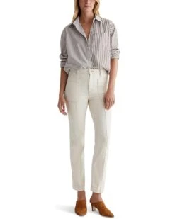 AG Jeans Lila Utility Mid-Rise Straight Jeans in White Oat 11 AG Jeans Lila Utility Mid-Rise Straight Jeans in White Oat -Shoe Vogue Shop 719Skc5HMFL. AC SR736920
