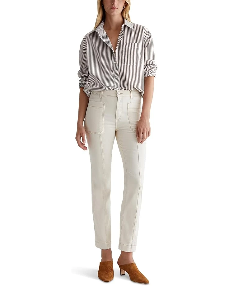 AG Jeans Lila Utility Mid-Rise Straight Jeans in White Oat 7 AG Jeans Lila Utility Mid-Rise Straight Jeans in White Oat - Image 5