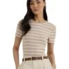 Lauren Ralph Lauren Striped Stretch Cotton Crewneck Tee | Shirts & Tops 1 Lauren Ralph Lauren Striped Stretch Cotton Crewneck Tee | Shirts & Tops -Shoe Vogue Shop 71A5NCrgMBL. AC SR736920
