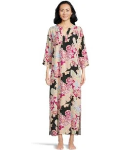 N by Natori Geisha Garden Caftan Length 52" | Sleepwear