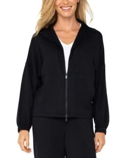 Liverpool Los Angeles Plush Comfort Knit Zip Up Funnel Neck Jacket | Coats & Outerwear