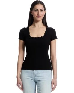 Lilla P Cap Sleeve Scallop Neck Sweater | Sweaters