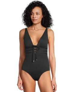 Tommy Bahama Pearl Tie Front One-Piece | Swimwear
