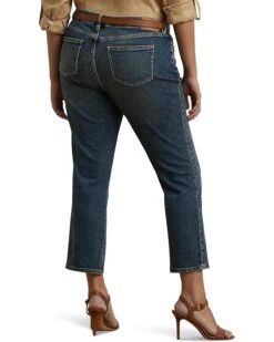 Lauren Ralph Lauren Plus Size Mid-Rise Straight Ankle Ankle Straight | Jeans -Shoe Vogue Shop 71ImU4McxZL. AC SR736920
