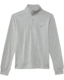 Polo Ralph Lauren Kids Cotton Interlock Quarter-Zip Pullover (Big Kid) | Sweaters