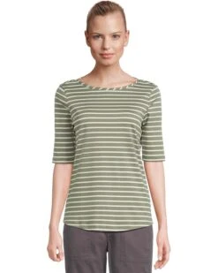 L.L.Bean Pima Cotton Tee Boatneck Elbow Sleeve Stripe | Shirts & Tops -Shoe Vogue Shop 71K e8tPAL. AC SR736920