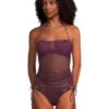 BECCA Muse Hadlee Bandeau Mesh Overlay Tankini Top | Swimwear -Shoe Vogue Shop 71KhaxNQfqL. AC SR736920