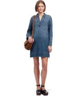 Madewell Long Sleeve Popover Mini Dress in Croswell | Dresses -Shoe Vogue Shop 71LYk7Eki1L. AC SR736920