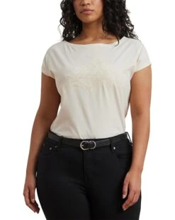 Lauren Ralph Lauren Plus Size Grieta Short Sleeve T-Shirt | Shirts & Tops -Shoe Vogue Shop 71MBV2uqZjL. AC SR736920