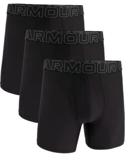 Under Armour 3-Pack Performance Tech Mesh Solid 6" Boxer Briefs | Underwear
